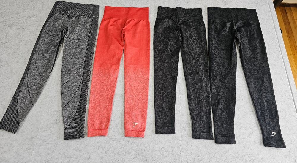 Gymshark Leggings 4 (1)Small (3) X Small Black Ombre Orange Workout Gym Active